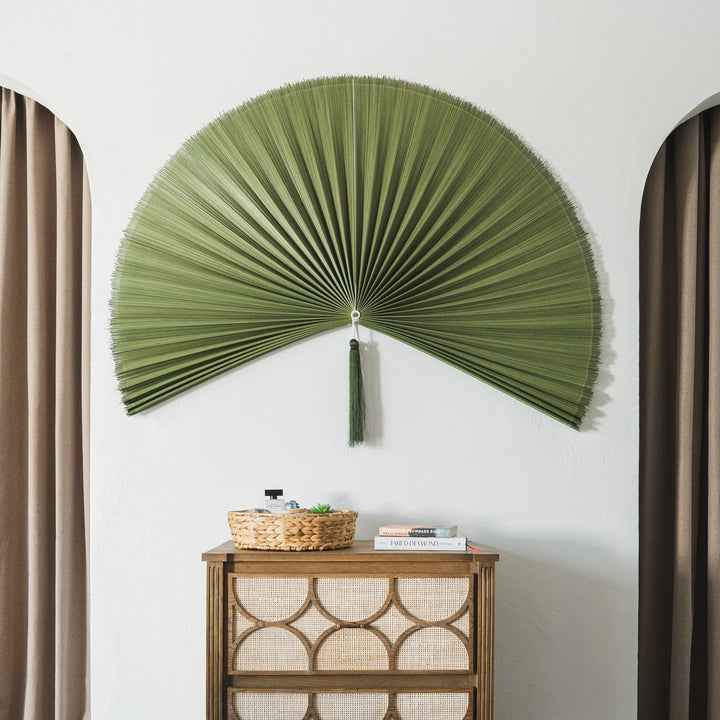 Moss Green Bamboo Folding Fan Wall Decor from Artera Home