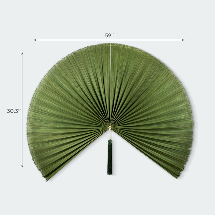 Moss Green Bamboo Folding Fan Wall Decor from Artera Home