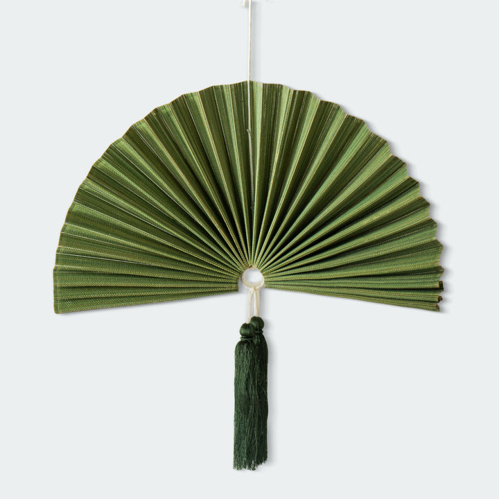 Moss Green Bamboo Folding Fan Wall Decor from Artera Home
