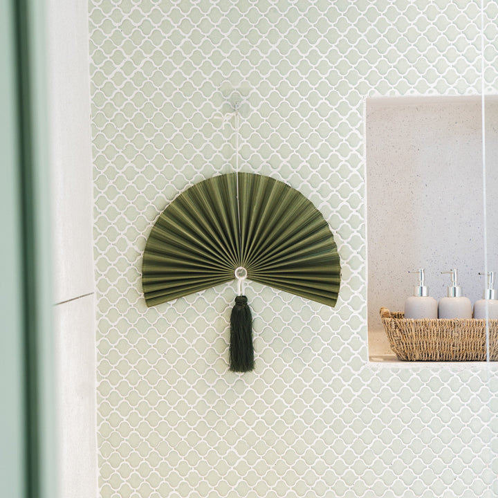 Moss Green Bamboo Folding Fan Wall Decor from Artera Home