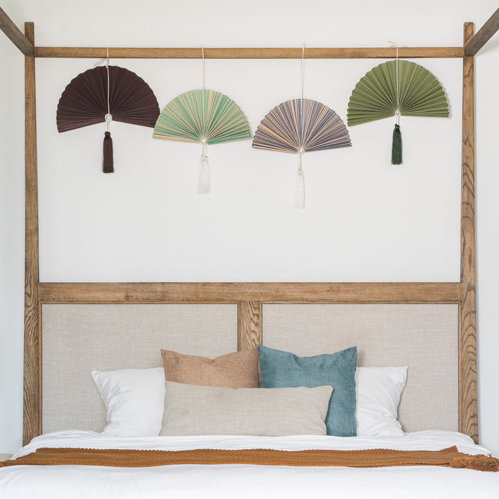 Moss Green Bamboo Folding Fan Wall Decor from Artera Home