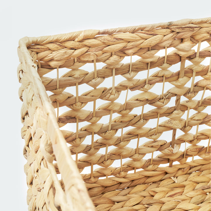 Natural Floral Weaving Cube Storage Basket Set of 3 from Artera Home