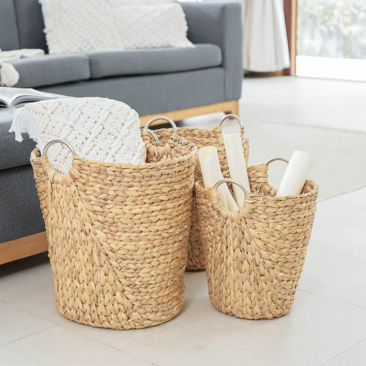 Natural Brown Standing Basket with Handles from Artera Home