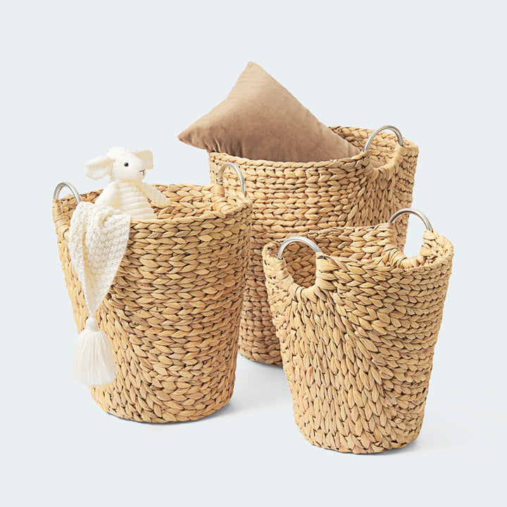 Natural Brown Standing Basket with Handles from Artera Home