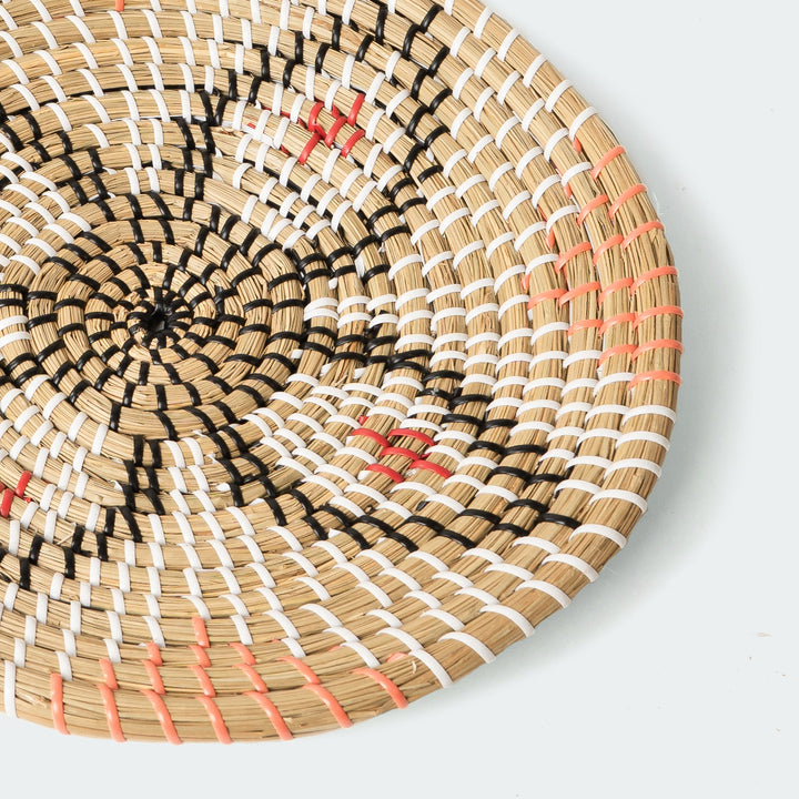 Orange-Brown Floral Seagrass Wall Basket Set Of 3 from Artera Home