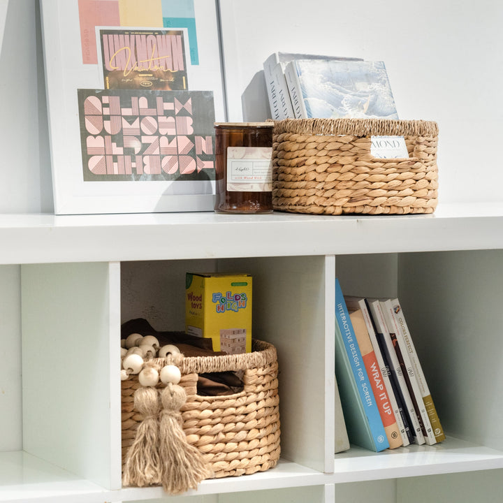 Oval Water Hyacinth Wicker Basket Set Of 2 from Artera Home