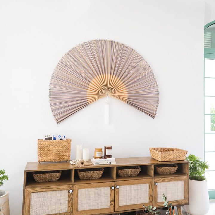Purple Bamboo Folding Fan Wall Decor from Artera Home