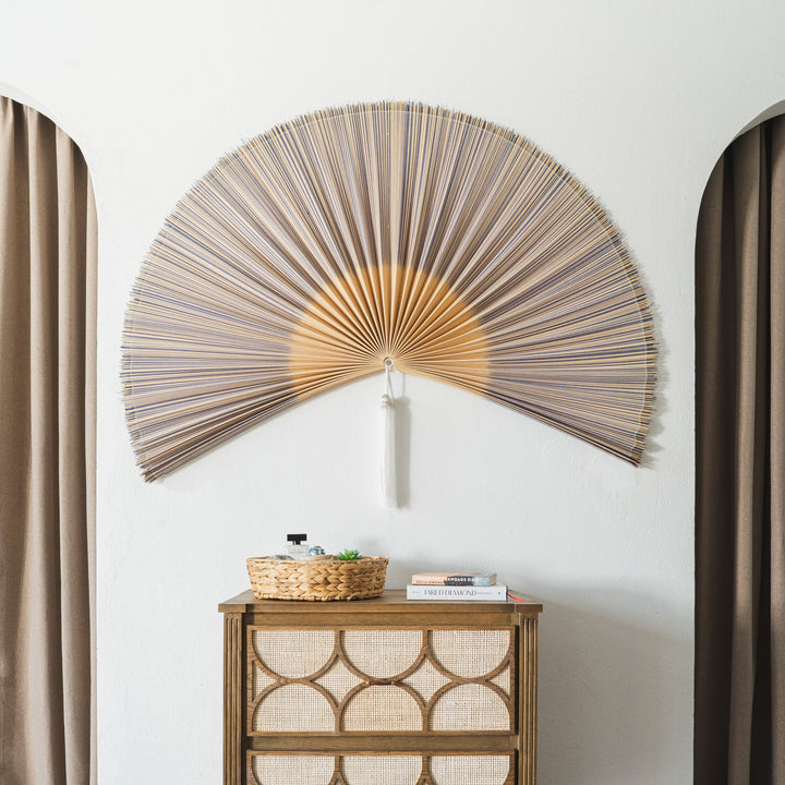 Purple Bamboo Folding Fan Wall Decor from Artera Home