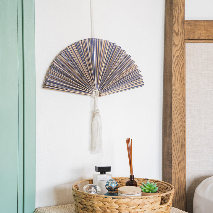 Purple Bamboo Folding Fan Wall Decor from Artera Home