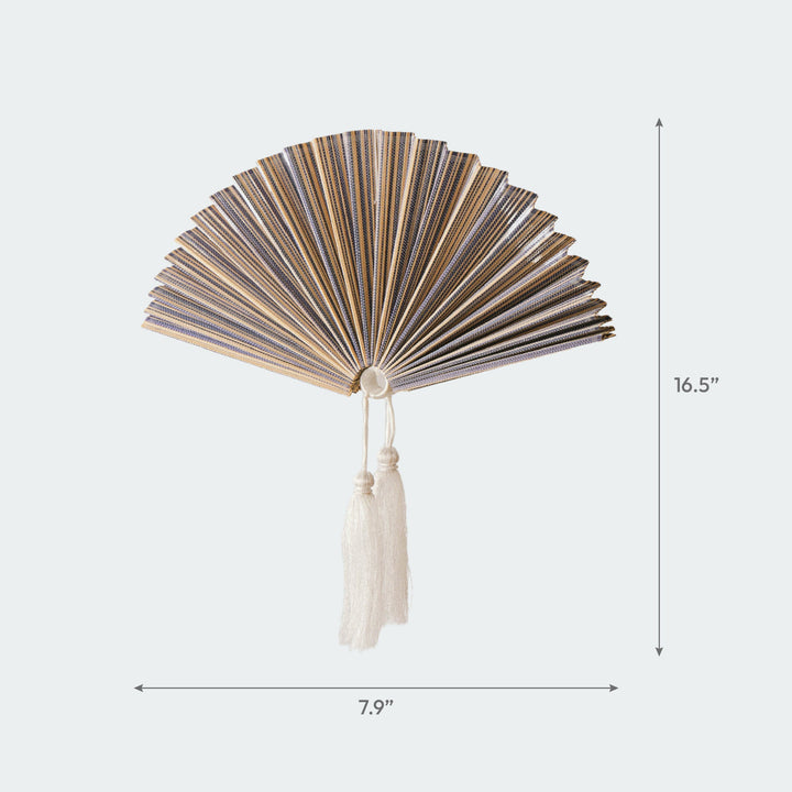Purple Bamboo Folding Fan Wall Decor from Artera Home