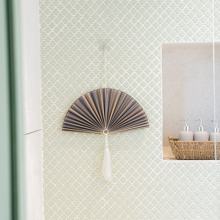Purple Bamboo Folding Fan Wall Decor from Artera Home