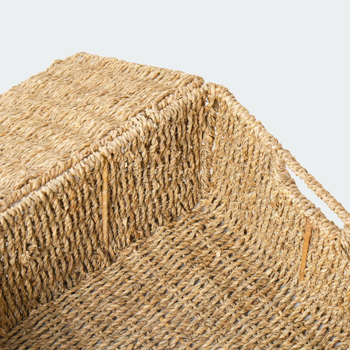 Rectangular Seagrass Lidded Wicker Basket Set of 4 from Artera Home