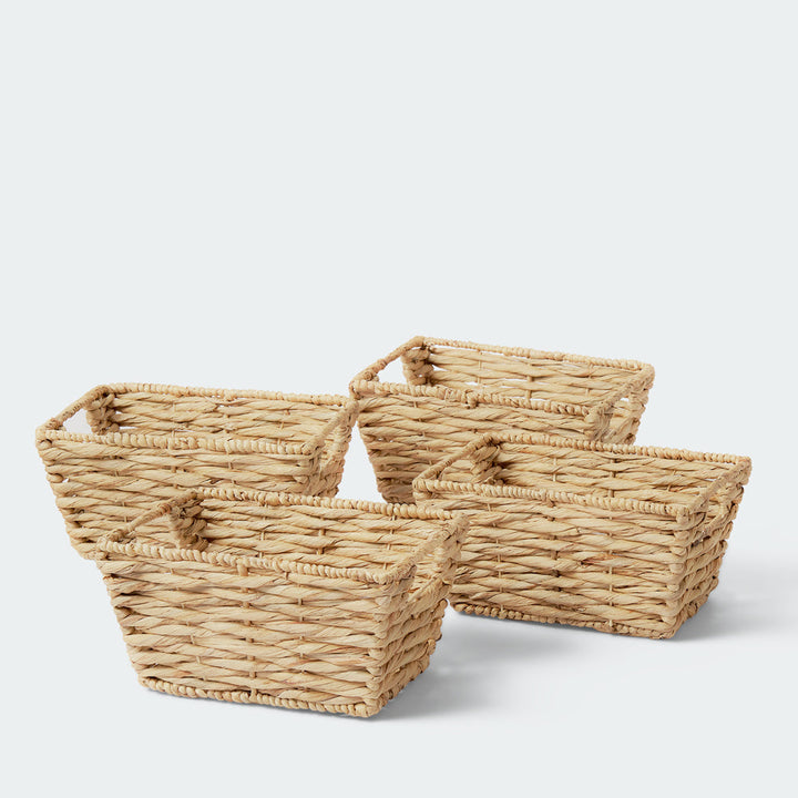 Set of 4 Water Hyacinth wicker storage baskets from Artera Home for stylish organization