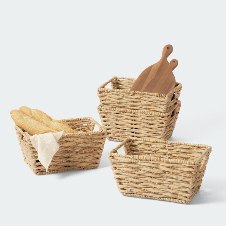 Set of 4 Water Hyacinth wicker storage baskets from Artera Home for stylish organization