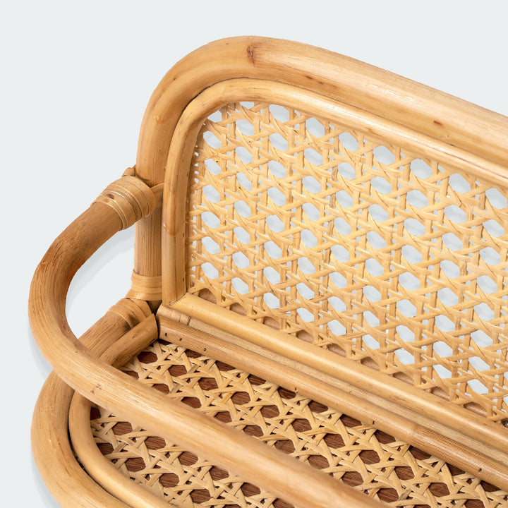 Rectangular Rattan Wicker Shelf Wall Set of 2 by Artera Home