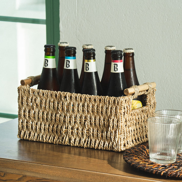 Rectangular Seagrass Wicker Basket Set Of 2 by Artera Home
