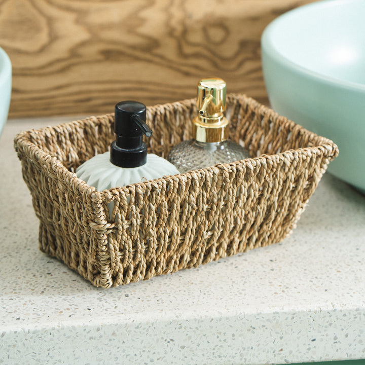Rectangular Seagrass Wicker Basket Set Of 2 by Artera Home