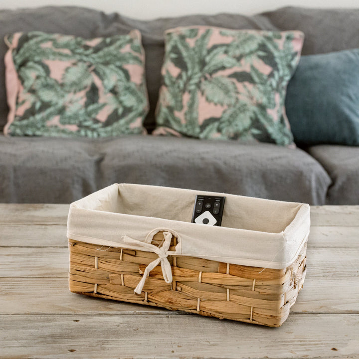 Rectangle Water Hyacinth Wicker Basket Set Of 2 With Liners from Artera Home 
