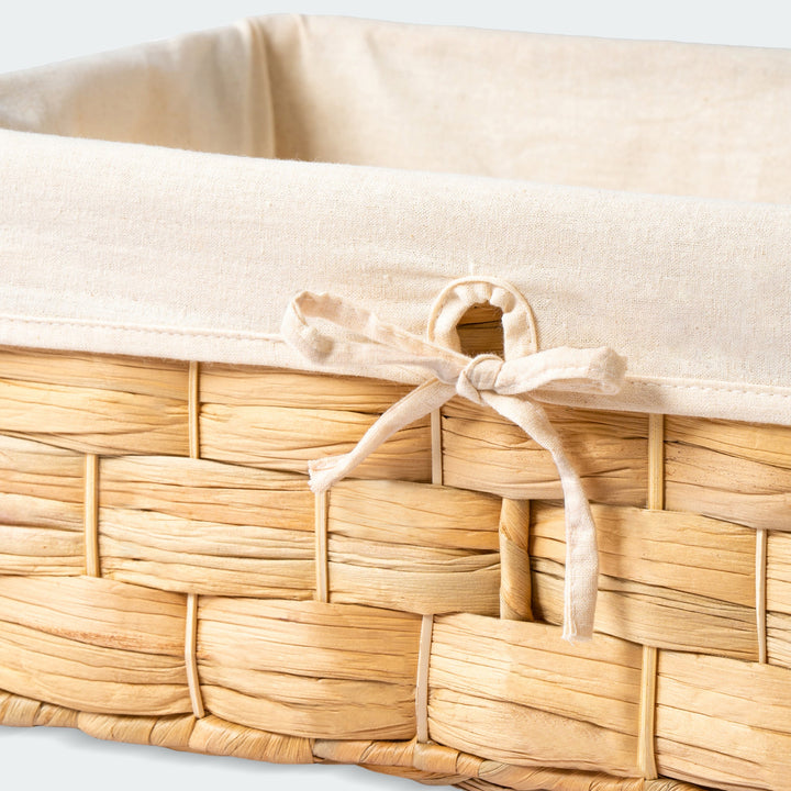 Rectangle Water Hyacinth Wicker Basket Set Of 2 With Liners from Artera Home 