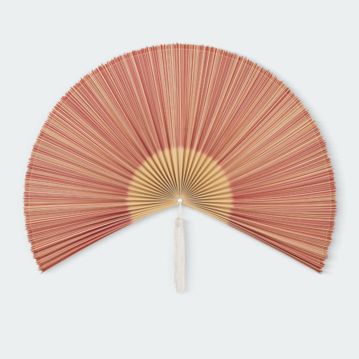 Red and Brown Bamboo Folding Fan Wall Decor by Artera Home
