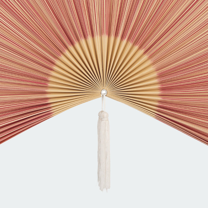 Red and Brown Bamboo Folding Fan Wall Decor by Artera Home