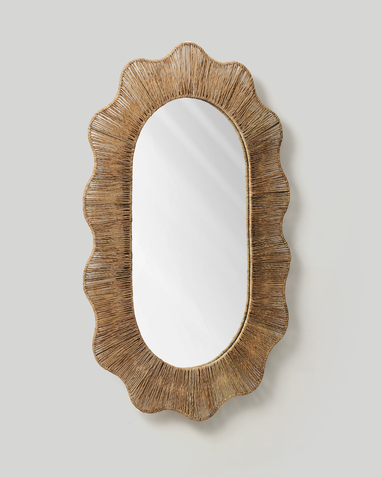 Fluted-wave Oval Mirror