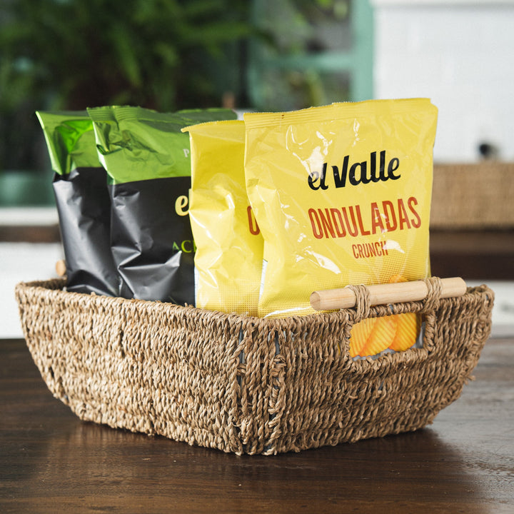 Seagrass Wicker Basket With Wooden Handles - Artera Home
