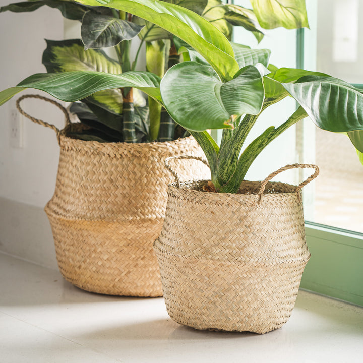 Seagrass Wicker Planter Vase with Handles from Artera Home