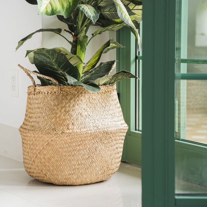 Seagrass Wicker Planter Vase with Handles from Artera Home