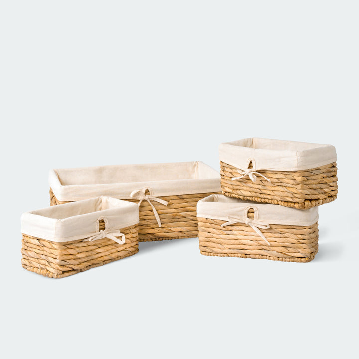 Stackable Water Hyacinth Wicker Basket Set from Artera Home