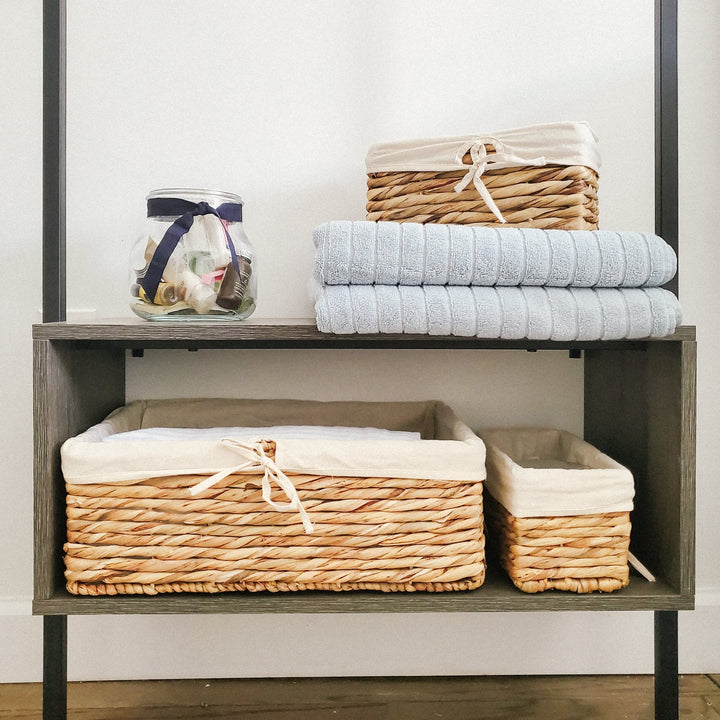 Stackable Water Hyacinth Wicker Basket Set from Artera Home