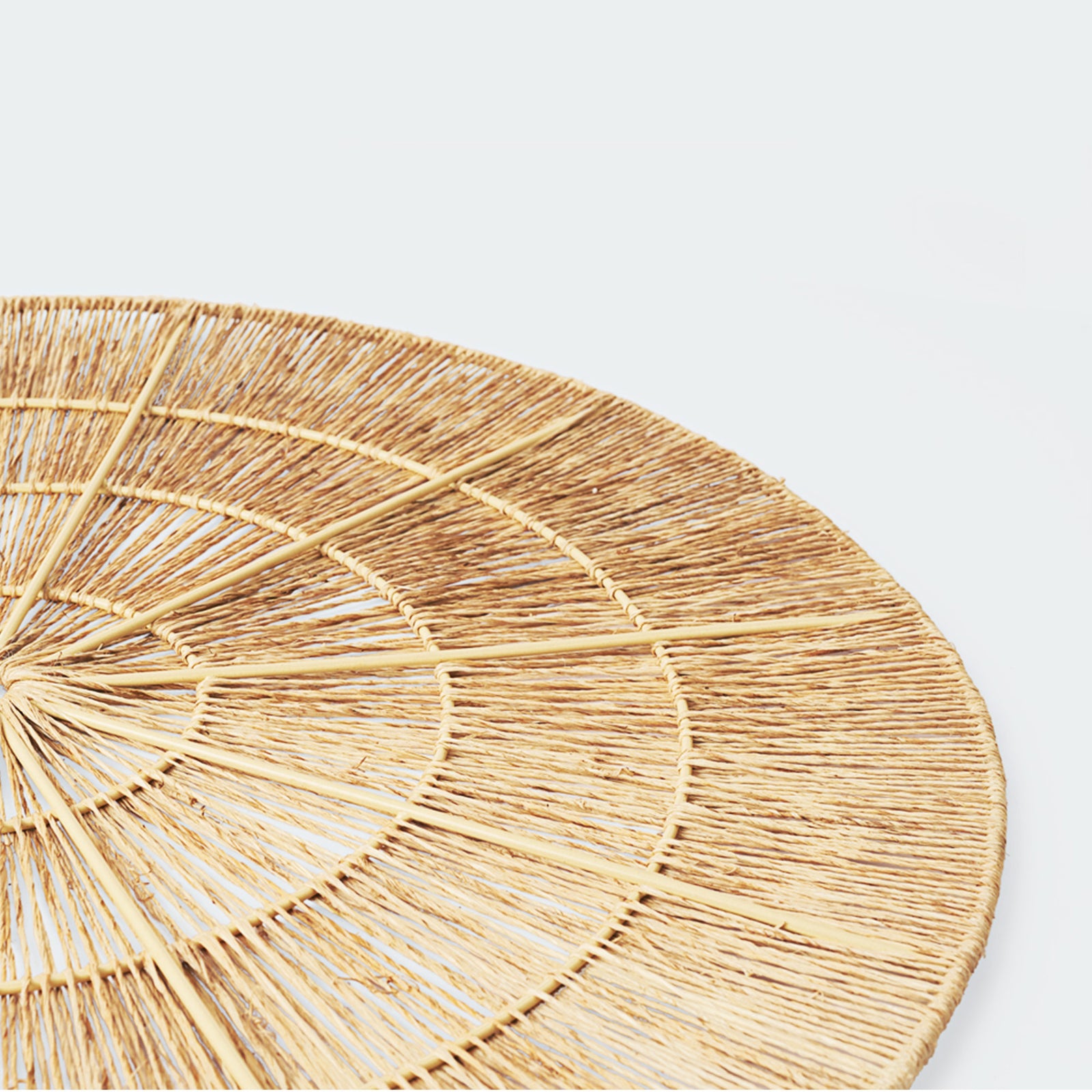 Oversized Woven Wall Art Set of 3 - Natural Jute Circles (31" Largest)