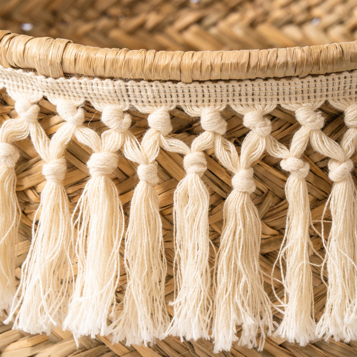 Tassel Seagrass Wicker Basket Set No Handles from Artera Home