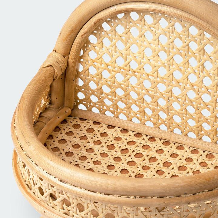 Two-Tiered Brown Rattan Wicker Shelf Wall from Artera Home