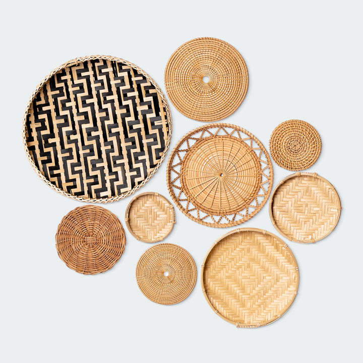 Varied-Brown Rattan and Bamboo Wall Decor Set from Artera Home