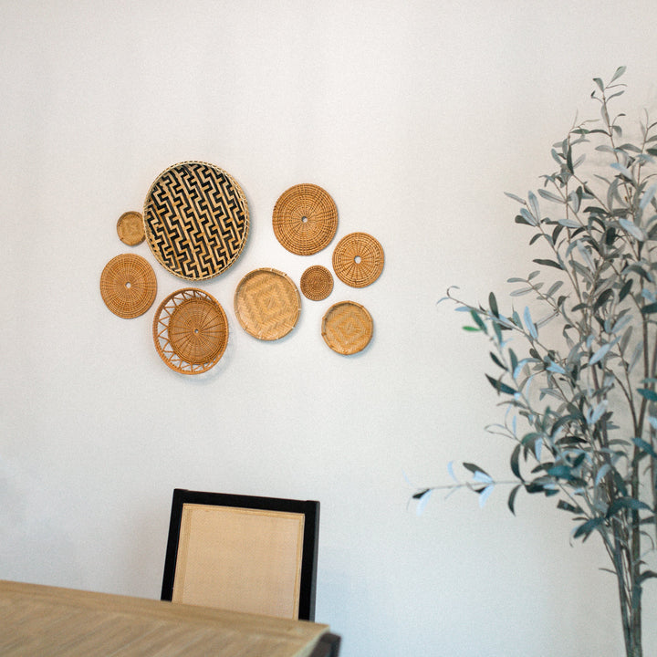 Varied-Brown Rattan and Bamboo Wall Decor Set from Artera Home