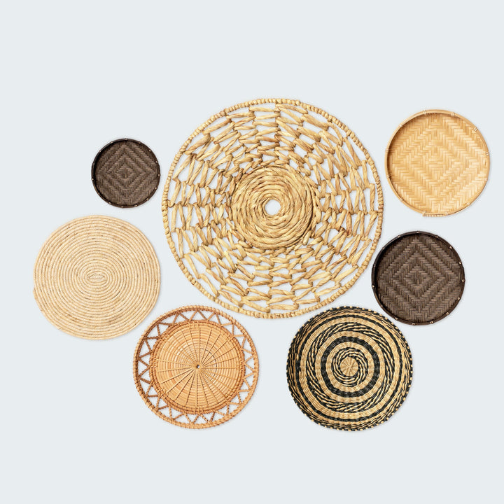 Artera Home Varied-Texture Circular Wall Basket Decor Set