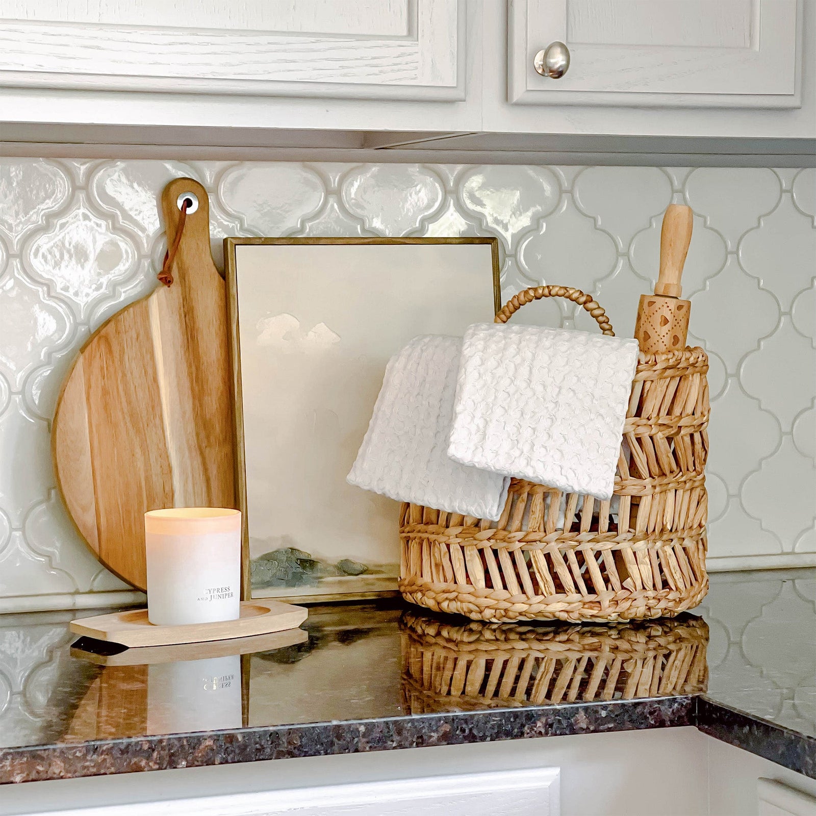 Water Hyacinth Wall Basket Decor with Handles