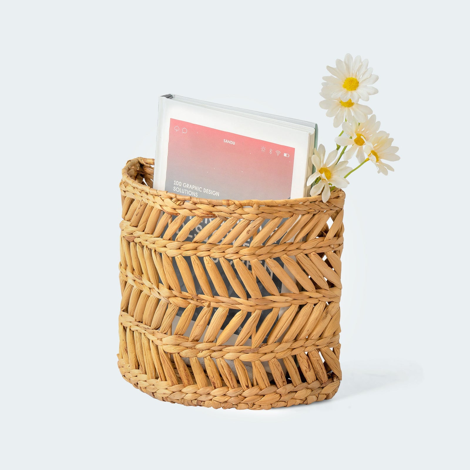 Water Hyacinth Wall Basket Decor with Handles