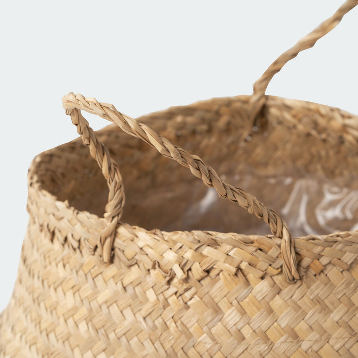 Zigzag Seagrass Wicker Planter Vase Set Of 3 - Artera Home
