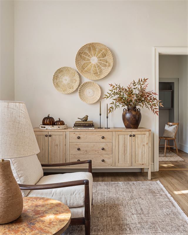 Floral Round Woven Seagrass Wall Baskets Decor Set of 3