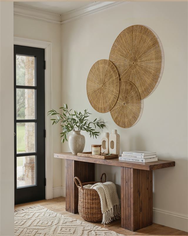 Oversized Woven Wall Art Set of 3 - Natural Jute Circles (31" Largest)
